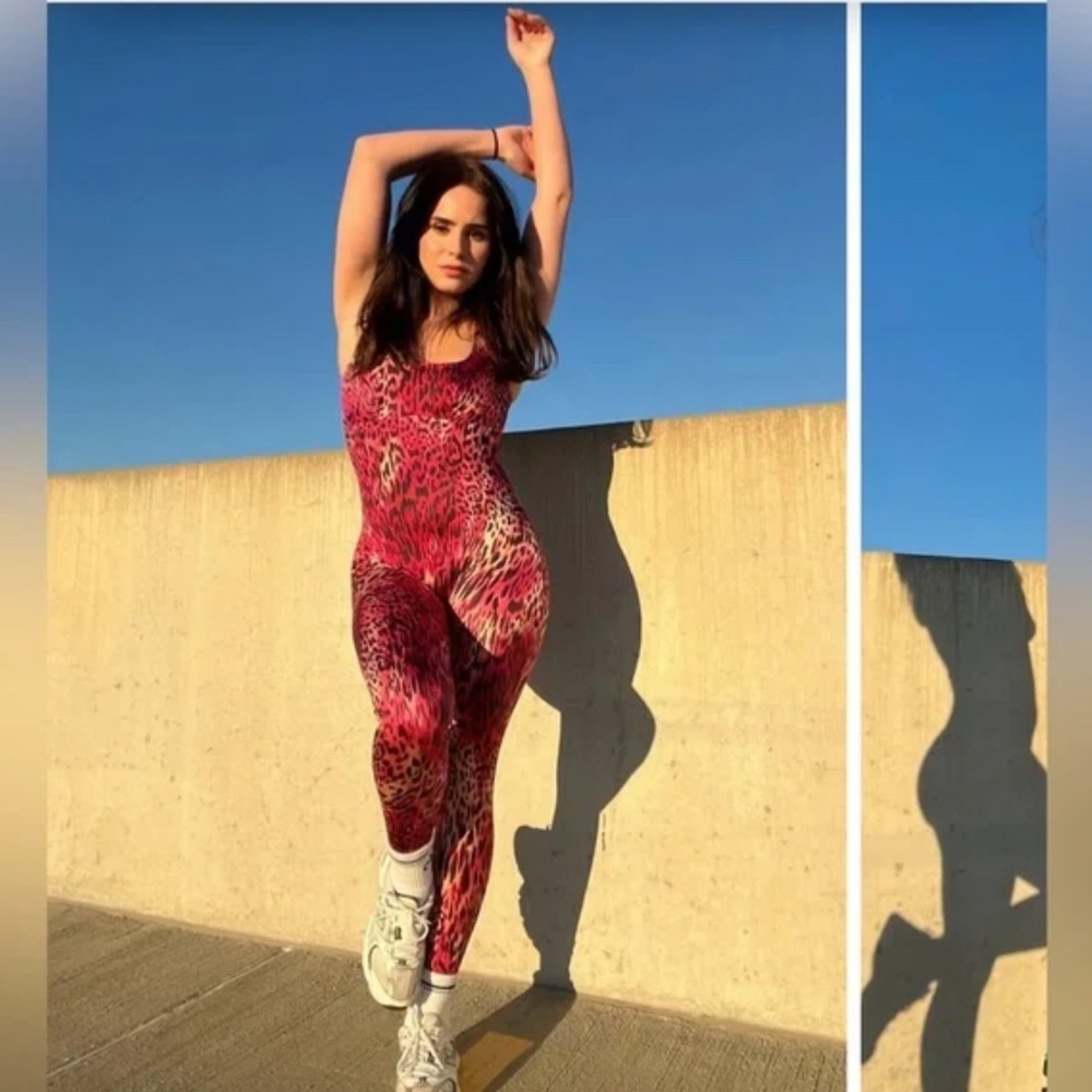 Yitty Pink Leopard Print Jumpsuit